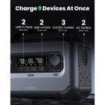 Ugreen PowerRoam 600 Portable Power Station 680Wh 600W LiFePO4 Fast Charging (Solar Charging Supported – Panel Optional) – Black - Image 4