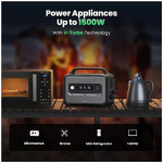 Ugreen PowerRoam 600 Portable Power Station 680Wh 600W LiFePO4 Fast Charging (Solar Charging Supported – Panel Optional) – Black - Image 3