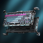 GravaStar V75 Pro Keyboard Cyberpunk gaming keyboard usage hands