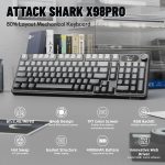 ATTACK SHARK X98 PRO: Tri-Mode Wireless Mechanical Keyboard - Black/White Edition with TFT Display - Image 4