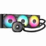 Corsair Nautilus 360 ARGB liquid CPU cooler matte black radiator with three pre-installed glowing ARGB fans