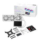 ASUS ROG Ryuo IV 360 ARGB White Edition AIO cooler with fans, mounting hardware and accessories