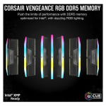 CORSAIR VENGEANCE RGB DDR5 32GB memory kit retail packaging with two 16GB RAM modules