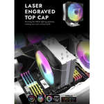darkFlash Storm Z4 V2 ARGB Tower CPU Cooler, 220W TDP, 120mm PWM Fan, 800–1600 RPM, 65.8 CFM, 4 Copper Heat Pipes, Hydro Bearing, Intel LGA1851/1700/1200/115X, AMD AM5/AM4, Black | DS-Z4-V2 - Image 5