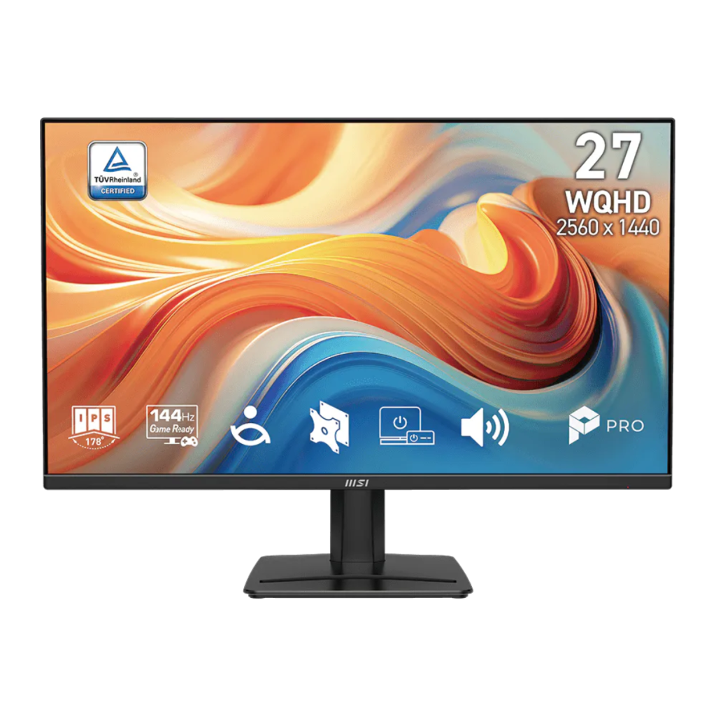 MSI PRO MP275Q E14 27-inch WQHD monitor feature graphic with display specifications
