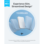 Anker MagGo white 10000mAh power bank showing its slim streamlined design