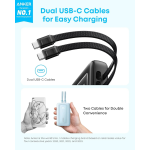 Anker Zolo A110LH12 10,000mAh 35W Power Bank with Dual Built-In USB-C Cables – Black - Image 2