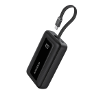 Black Anker Zolo A1688H11 power bank with built-in USB-C cable