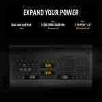 Infographic titled "EXPAND YOUR POWER" demonstrating dual SSD slots and dual DDR5 RAM slots for hardware upgrades on the ASUS TUF Gaming A16.